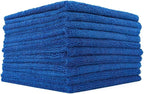 Edgeless 365 Microfiber Towels (10-Pack) Premium 70/30 Blend, Professional Polishing, Wax Removal, Auto Detailing, 365gsm, 16in x 16n, Royal Blue