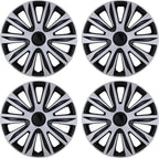 4-Pack 15 Inches Wheel Rim Cover Hubcaps,Redesign Fashion Style Replacement Hubcaps,Car Truck SUV Hub Accessories, Silver&Black