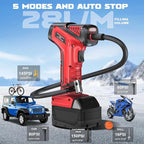 Tire Inflator Portable Air Compressor Compatible With Milwaukee 18V Battery, 150PSI Air Pump Cordless Tire Pump Digital Pressure Gauge, Tire Inflator for Car, Bike, Motorcycle (Tool Only)