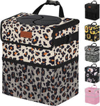 Cute Car Trash Can, Car Accessories for Women Interior Can Trash Bag Hanging Automotive Garbage Cans Leopard Pattern