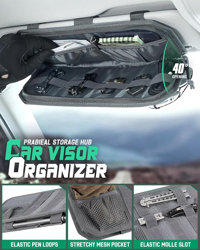Tactical Car Sun Visor Organizer, Fit Cars Trucks SUV Jeeps Patrols | Tactical Car Sun Visor Organizer, Fit Cars Trucks Suv Jeeps Patrols