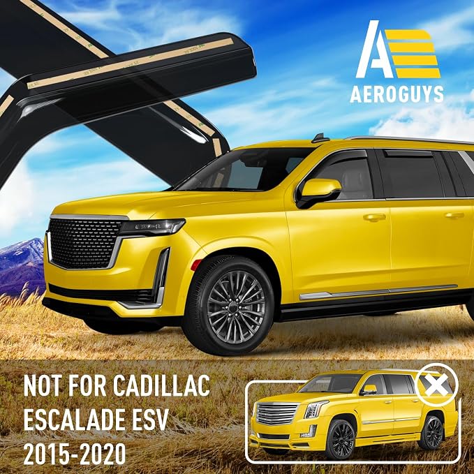 Extra Durable Window Deflectors in-Channel Window Visors Rain Guards Fit for Cadillac Escalade ESV 2021-2026, Sun Visors, Wind Vent for Shades, Exterior Car Accessories - 4 pcs. AG0889