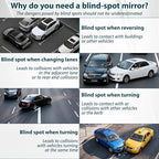 Blind Spot Mirror, HD Glass & ABS Housing, 360° Adjustable Convex Wide Angle Rear View Mirror, Stick-On Universal Fit for Car SUV Truck RV Van, Black (1, Capsule-shaped, Black Clip-on)