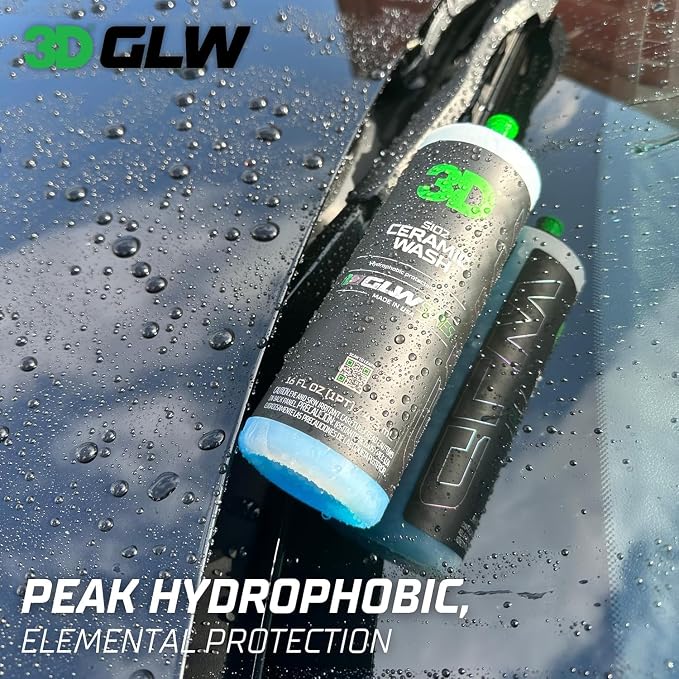 3D SiO2 Ceramic Wash & Wax Soap - 1 Gallon - pH Neutral Car Shampoo with Hydrophobic Protection & Deep Gloss | SiO2 Coating | Scratch-Free Detailing