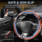 3pcs Carbon Fiber Anti-Skid Steering Wheel Cover, Waterproof & Segmented Butterfly Design, Universal 99% Vehicle Wheel Cover Protector, Car Interior Accessories (Champagne-3pcs)