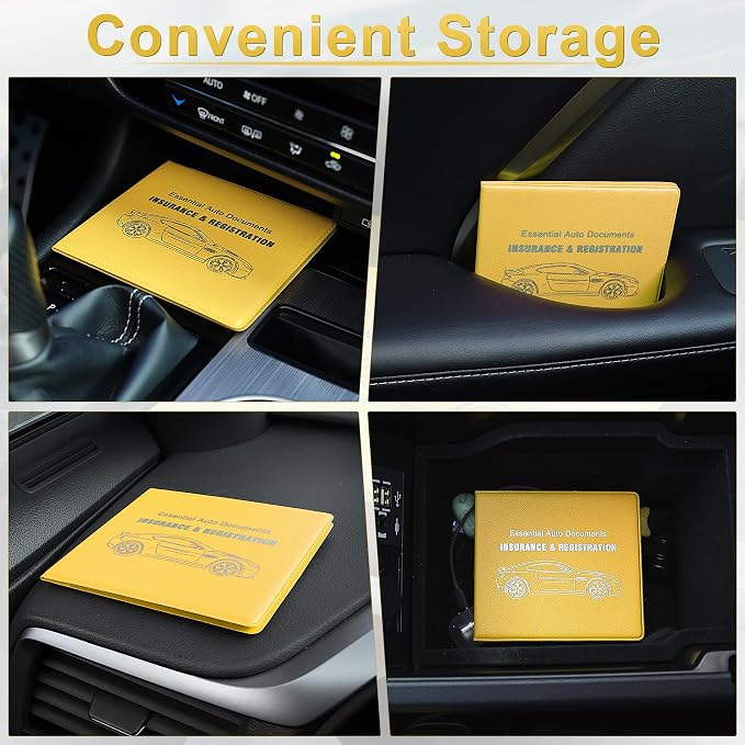 Car Organizer, 2-Pack Glove Box Documents Holder, Yellow, Waterproof, Classic Style, Space Theme, Unisex-Adults, Vehicle Owners, Drivers