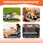 Backseat Pet Bed Mat,Dog Seat Covers,Truck Plaid Dog Bed for Car Back Seat | Non-Slip Travel Pet Mat, Back seat Extenders for Car/SUV (For L-Black/White)