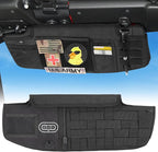 Sun Visor Organizer Compatible with 2018-2026 Wrangler JL & Gladiator JT, Driver's Side Front Tactical Visor Storage Cover Molle Webbing Visor Storage Holder Pouch, Multi-Pocket Net Zipper