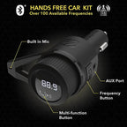 BTFM5 Bluetooth Hands-Free Car Kit with Digital FM Transmitter and Dual 12W USB Charging Ports For Vehicles