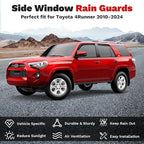4Runner Rain Guards - Window Visors for Toyota 4Runner 2010-2024, Outside-Mount Tape-On Side Window Wind Deflectors for 4Runner Accessories, Vent Visors Shades Rainproof 4PCS