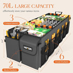 Trunk Organizer for Car - Car Organizer, Foldable Trunk organizer for SUVs & Sedans, Sturdy Organization for Car Accessories, Tools, Sundries, Grey, 3 Compartments, 31.9"×12.6"×10.6"