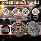 Truck Puck High Range Cedar Fragrancee Car Air Freshener – Long-Lasting Car Deodorizer, Refillable Vent & Visor Clip Auto Air Freshener for Car, Truck & SUV, Premium Fragrance, Pack of 3