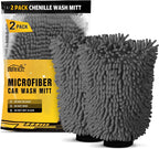 Chenille Car Wash Mitt (2-Pack) — Scratch-Free Microfiber Gloves