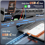 4 in 1 Multi Charging Cable,Dual Type-C Multiple Charger Cable Nylon Braided Multi USB Cable Charging Cord with IP/Type C/Micro USB Ports for Cell Phones/iPhone/Tablets/Galaxy & More-1Pack 5ft.