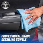 Workhorse Professional Microfiber Towels, Blue - 6 Pack Ultra-Soft Blend Detailing Towels for Wax, Glaze, Interior, Glass & All-Purpose Cleaning 16" x 16"