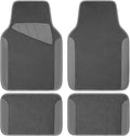 Waterproof Universal Fit Car Floor Mats, Car Mats Fit for SUV,Vans,sedans, Trucks,Set of 4pcs Car Carpet with Driver Heel Pad (All Gray)