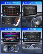 8 Core 6G+128G Android Car Radio for Honda CRV 2007-2011, 9" IPS Touchscreen with Wireless Carplay & Android Auto & Mirror Link, Backup Camera, Bluetooth, FM/RDS/GPS/DSP/USB/WiFi