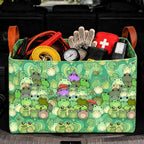 Frog Car Trunk Organizer,20L Collapsible Auto Storage Basket with Handles, Waterproof Reusable Shopping Grocery Bags for SUV, Truck,Frogs Cars Boot Organizer Gifts for Women Men Drivers