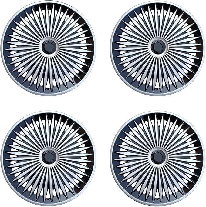 Hubcap Wheel Cover Replacement R17 Hub Caps Universal Wheel Rim Cover ABS Material Exterior Accessories for Car Truck SUV -Set of 4（17-inch，Silver-Black）
