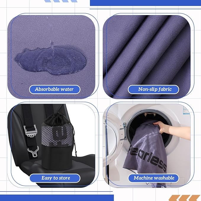 Car Seat Towel Covers with Storage Bag, 63 x 32 Inch Universal Non Slip Waterproof Sweat Protector for Car Truck, Gym Swimming Running, Machine Washable(2 Pack,Gray)
