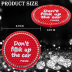 2PCS Bling Crystal Rhinestone Cup Holder Coaster – 2.75 Inch Anti-Slip Auto Insert Cup Coaster – Sparkling Interior Decor Accessories for Cars & Vehicles (Red & White)