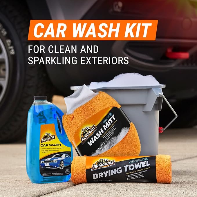 Car Wash and Cleaner Kit - 8-Piece Complete Set with Wash Concentrate, Wipes, Microfiber Towels & Air Freshener, Gift for Dad