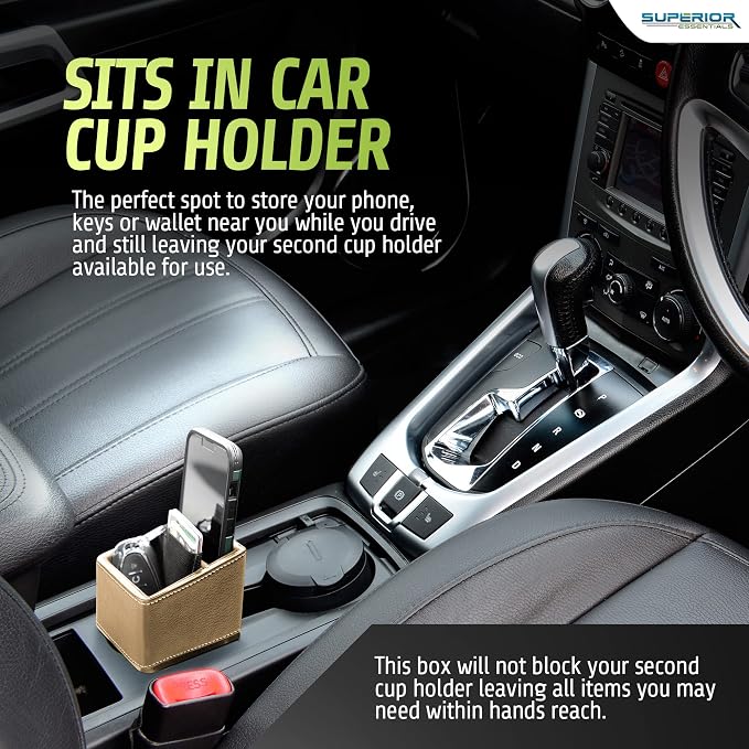Car Phone Mount & Key Storage Expander - Universal Size Phone Holder for Car - Elegant Design with Easy Installation - Effortless Charging