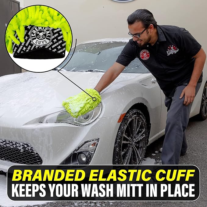 CWS_101_16W Car Wash Starter Bundle - Maxi-Suds II Foaming Car Wash Soap, 16 oz, Cherry Scent + Green Chenille Wash Mitt (2 Items) Works on Cars, Trucks, SUVs, RVs & More