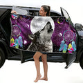 Magnetic Beach Towel | Extra Wide & Enhanced Magnet (75"x40"), Sand-Free Quick-Dry Microfiber for Car Door Changing, Beach, Pool | Includes Storage Bag, Travel & Camping (Moonlit Wolf Howl)