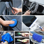 27Pcs Car Detailing Brush Set, Car Detailing Kit, Auto Detailing Drill Brush Set, Car Detailing Brushes, Car Wash Cleaning Tools Kit for Interior, Exterior, Wheels, Blue