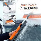 31" to 37” Extendable Snow Brush for Car and Ice Scrapers for Car Windshield, 360° Rotation Brush Head Snow Broom for Truck and SUVs with Ergonomic Foam Grip