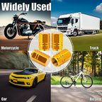 4PCS Tire Valve Stem Caps, with Rubber O-Ring, Corrosion Resistant Leak-Proof, Aluminum Alloy Universal Wheel Valve Covers for Cars, SUV, Trucks, Bikes, Motorcycles, Bicycles(Gold)
