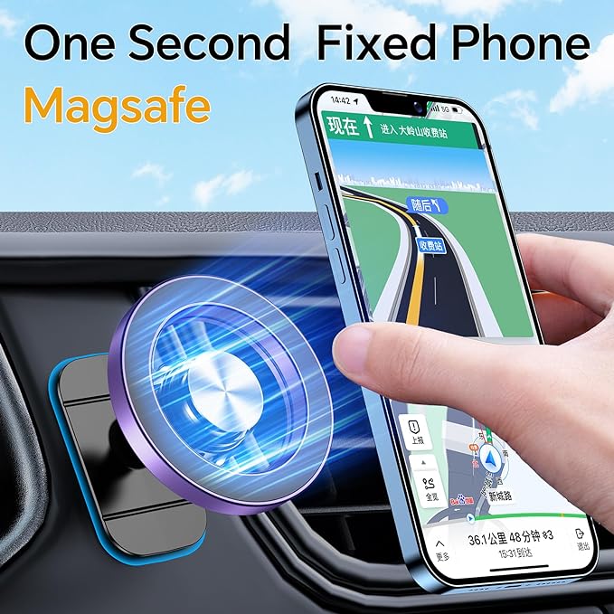 for Magsafe Car Mount【20 Strong Magnets】Magnetic Phone Holder for Car Phone Holder Mount Dash Mounted Holders Cell Phone Holders for Your Car Accessories for Women Men for iPhone 17 16 15 14