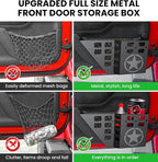 Updated Metal Front Door Storage Box Pockets Fit for JK JKU Wrangler, Adjustable Side Insert Organizer Box for Wrangler JK JKU 2007 2008 2009 2010 2011-2018 Interior Door Storage Accessories 2PCS
