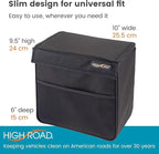 TrashStand Weighted Car Trash Can with Lid and Removable Leakproof Liner - Universal Fit Behind Center Console in Back Seat - Holds 2 Gallons of Car Garbage | Behind Console Car Garbage Can With Bottom Weight and Floor Grips - Waterproof Inse...