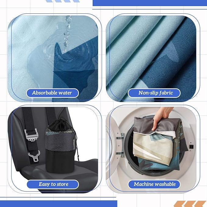 Car Seat Towel Covers with Storage Bag Seat Post Workout Sweat Cover Washable Non Slip for Car Towel for Dog Pet Workout Outdoor Sport Activities(Grizzly Guide)