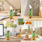 Car Tissue Holder, 4 Pack Car Cup Holder Facial Tissues with Travel Tissue Bag, Quick and Convenient Flower Combination Car Tissue Box(4 Canisters/200 Tissues) Yellow - Green