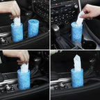 Car Tissue Holder, 4 Pack Car Cup Holder Facial Tissues with Travel Tissue Bag, Quick and Convenient Flower Combination Box(4 Canisters/200 Tissues) Blue