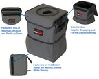 Waterproof Car Trash Can with Lid and Pockets, 2.5 Gal, Dark Gray | Leakproof, Collapsible Multipurpose Car Bin with 3 Side Storage Pockets, Adjustable Straps