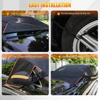 Car Windshield Snow Ice Cover with Side Mirror Covers, Oxford Fabric Windshield Snow Ice Cover with Magnetic Edges Used for Snow Protection, Rain and Sun, Fits for Most Cars, SUV(102"x45")