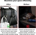 Purse Hook for Car -Universal Premium materials silicone and Aluminum-Magnesium Alloy Double Car Seat Back Storage Hook for Purses, Handbags, Bags (2 Pack) Black