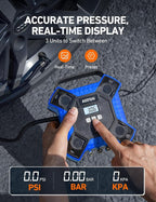 Tire Inflator Portable Air Compressor 160PSI, 12V DC (NO AC) 10Ft Cord with Integrated Metal Structure, LED Light Air Pump for Car Tires, Bicycles, Motorcycles and Other Inflatables(Blue)