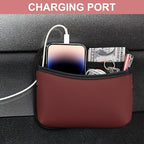 Universal Car Side Pocket Organizer, PU Leather Pouch for Car Seat, Door, Window, Console, Cards Trash Cell Phone Sunglasses Holder, Car Accessories, Red