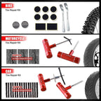 108-Piece Heavy Duty Tire Repair Kit – Professional Flat Tire Plug Set with T-Handle Tools, 4-Way Valve Tool, Pliers, Storage Case