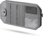 molle Tactical Sun Visor Organizer car Zipper Storage Pouch & Glasses Clip | Police Tactical Visor Molle Panel Interior Vehicle pocket Accessories for Truck Suv Police Car Gear Supplies(Gey)