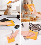 Microfiber Cleaning Cloth Roll–100 Pack, Tear Away Microfiber Towels, Reusable, Washable, Scratch-Free, Kitchen Towels for Car, Home, Kitchen, Glass, Dishes(Tangerine Yellow)