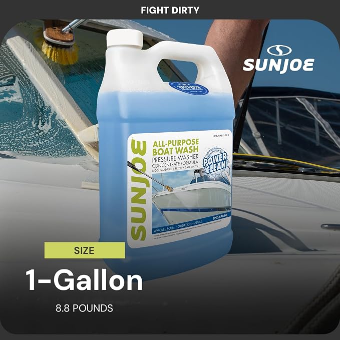 All-Purpose Boat Wash Cleaner for Pressure Washer, Concentrate Formula, Citrus Scent, 1 Gallon - Marine Cleaning Solution for Metal, Wood, Fiberglass, and Exterior Surfaces, SPX-APBW1G