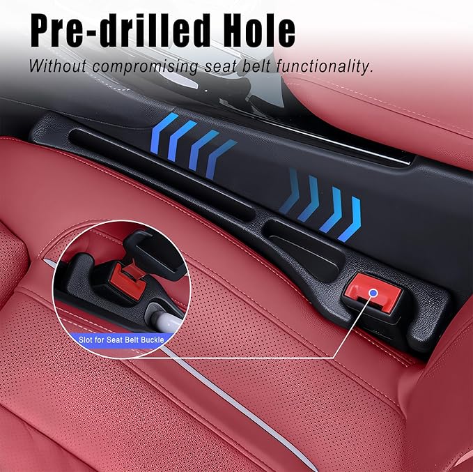 Car Seat Gap Filler 2 Pack, Universal Car Seat Gap Filler Organizer Anti-Drop with Storage, for Auto SUV Truck Interior Accessories, Black