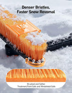 47.2" Ice Scrapers for Car Windshield and Extendable Snow Brush with Foam Grip and 360° Pivoting Brush Head for Auto Car Truck and SUV(Orange)