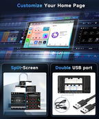 8 Core 6+128G Android 15 Car Stereo for Toyota Camry 2006 2007 2008 2009 2010 2011 Wireless Carplay Android Auto, 9’’ Touchscreen Radio GPS Bluetooth Mirror Link WIFI FM/RDS 32EQ DSP Backup Camera SWC